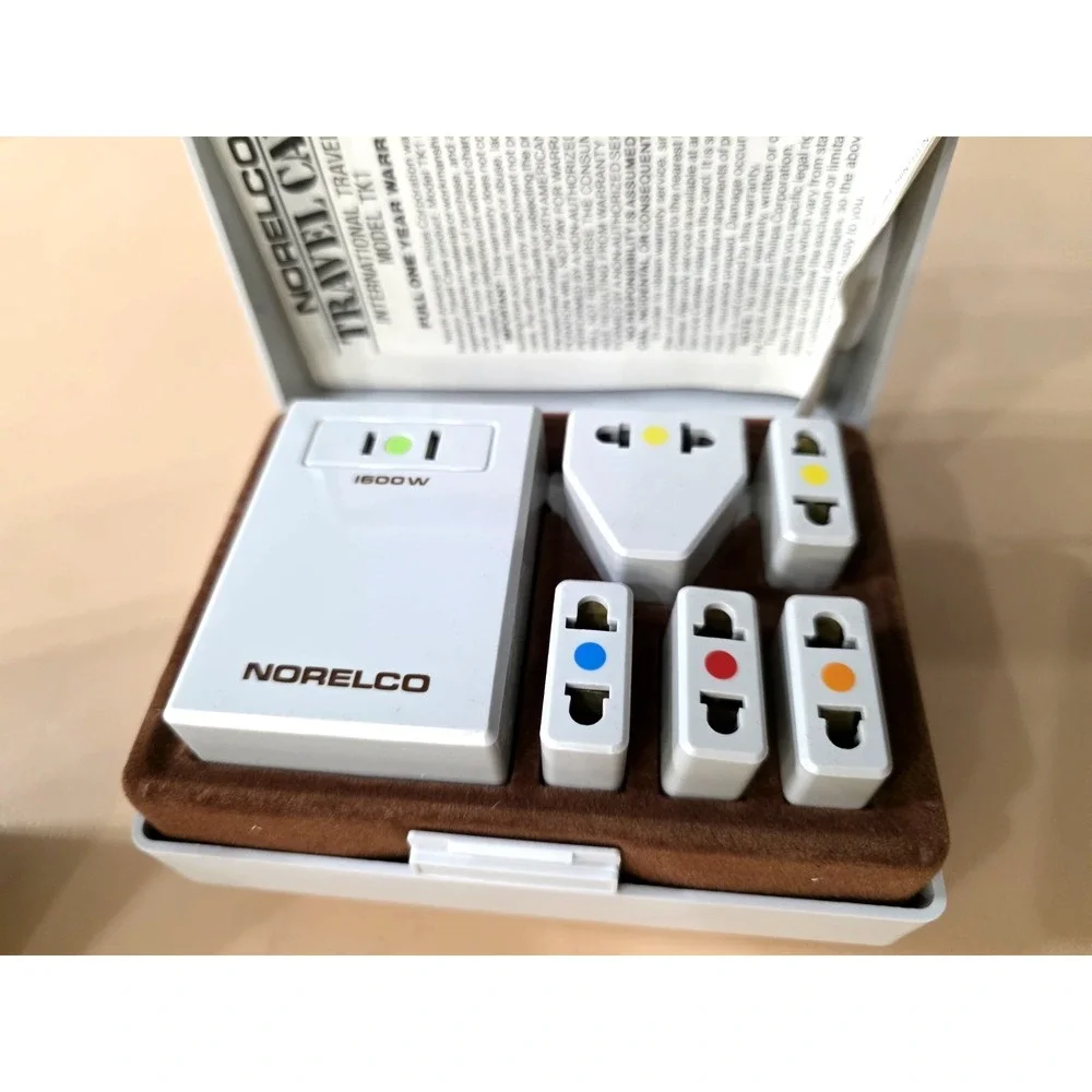 Norelco Travel Care TK1 Plug International European Travel Converter Adapter Kit